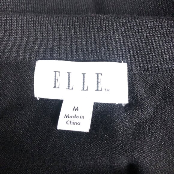 Elle Skirt Womens Size Medium Black White Knit Knee Length Pencil Office Evening - Picture 4 of 7